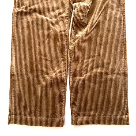 Lands’ End Dark Toffee Tan High Rise Wide Leg Cotton Corduroy Pants - Picture 4 of 9